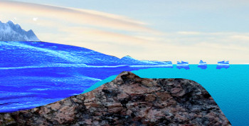 Color diagram depicting marine ice sheets grounded below the waterline