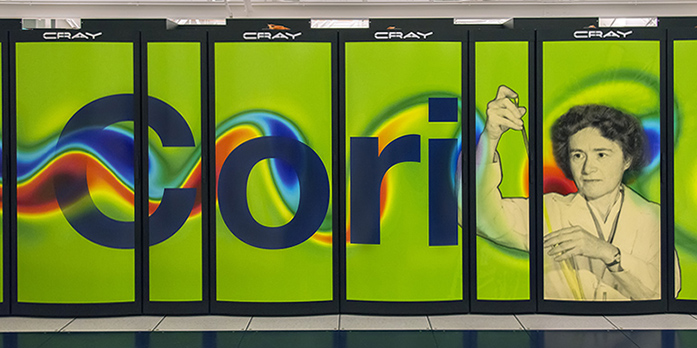 Photo of Cori supercomputer at NERSC