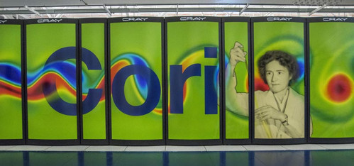 The Cori supercomputer installed at NERSC's machine room