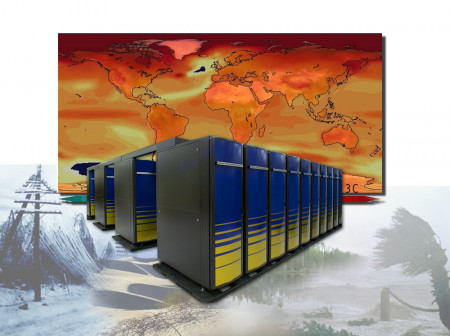 Color illustration of supercomputer cabinets at NERSC