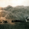 Photo of a dust storm approaching Stratford Texas  in 1935