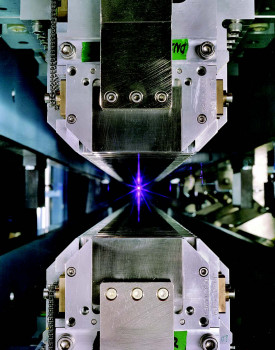 Photo of LBL’s Advanced Light Source upper and lower rows of magnets