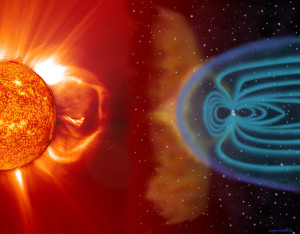 Illustration depicting solar storms