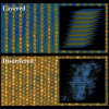 Color visualization of conventional layered lithium and transition metal cathode material and the new disordered material studied by researchers at MIT 