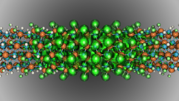 3D simulation of a 1 nanometer-wide indium nitride wire