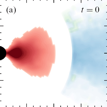 gif simulation of a neutron star-black hole merger