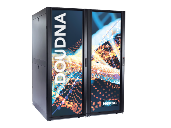 Two Computer cabinets faced with colorful graphics.
