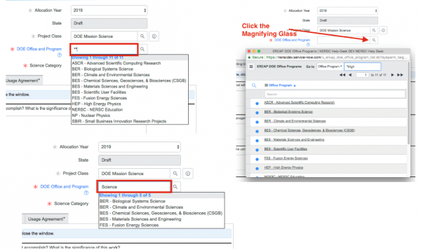 ERCAP Multi Search Options