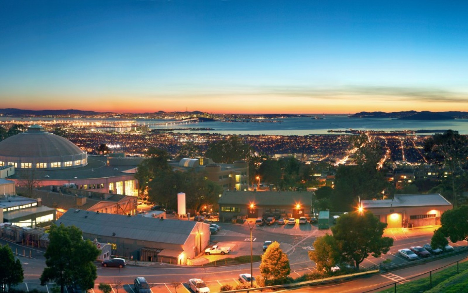 Panoramic view of San Francisco Bay from Berkeley Lab at Sunset