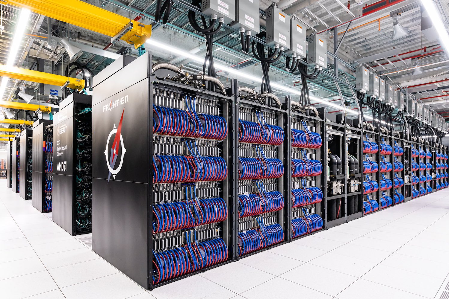 The Frontier supercomputer system at Oakridge National Lab. The Frontier supercomputer system at Oakridge National Lab.