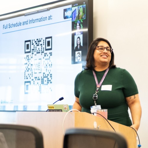 Lipi Gupta at lectern