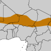 Map depicting the Sahel region of the African continent