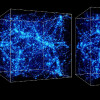 Cold dark matter computer model showing formation of clusters