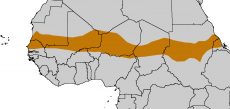 Map depicting the Sahel region of the African continent