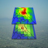 Color simulation of aerosol polluion over Mexico City