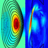 Color visualization of contour plots of magnetic-field perturbation for n equals 4