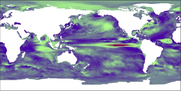 A 2d slice of the 10th spatial ocean temperature EOF 