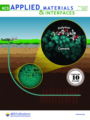 An illustration showing the self-healing cement at a molecular level