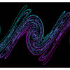 Color snapshot of electron distribution phase space